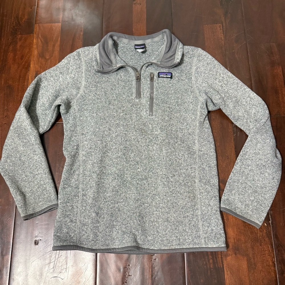 Patagonia Better Sweater 1/4 Zip Kids Size Large 12 Gray